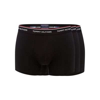 Big and tall pack of three black cotton stretch trunks